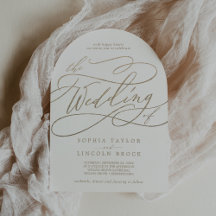 Romantic Gold Calligraphy Flourish Arch Wedding