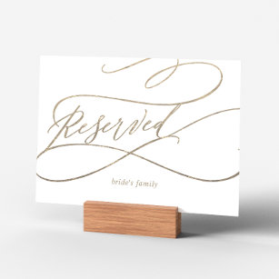 Romantic Gold Calligraphy   Flourish Reserved Sign