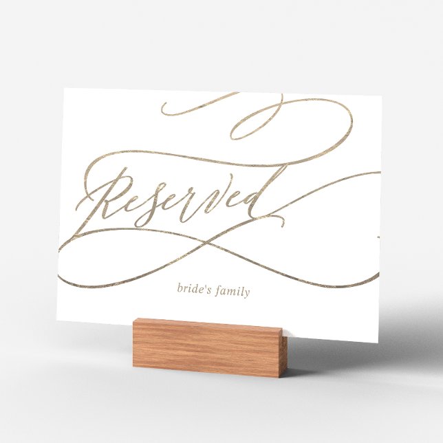 Romantic Gold Calligraphy | Flourish Reserved Sign (Creator Uploaded)