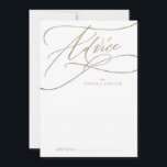 Romantic Gold Calligraphy | Flourish Wedding Advice Card<br><div class="desc">This romantic gold calligraphy flourish wedding advice card is perfect for a simple wedding and can be used for any event. The modern classic design features fancy swirls and whimsical flourishes with gorgeous elegant hand lettered faux champagne gold foil typography. These advice cards can be used as a guestbook alternative...</div>