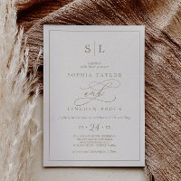 Romantic Gold Calligraphy | Ivory Monogram Wedding
