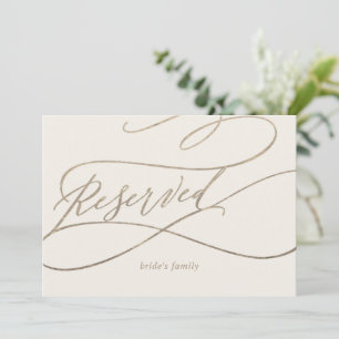 Romantic Gold Calligraphy   Ivory Reserved Sign