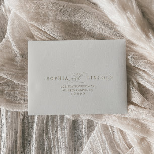 Romantic Gold Calligraphy   Ivory RSVP Envelope
