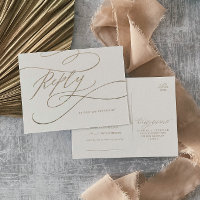Romantic Gold Calligraphy Ivory Song Request RSVP
