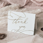 Romantic Gold Calligraphy Wedding Thank You Card<br><div class="desc">This romantic gold calligraphy flourish thank you card is perfect for a simple wedding. The modern classic design features fancy swirls and whimsical flourishes with gorgeous elegant hand lettered faux champagne gold foil typography. These cards can be used for a wedding, bridal shower, or any special event. Please Note: This...</div>