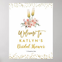 Romantic Gold Cheers to Love Welcome Sign