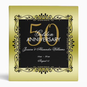 Romantic Gold Decorative Framed 50th Wedding Binder