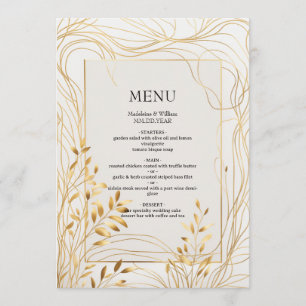 Romantic Gold & Eucalyptus Wedding Menu