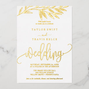 Romantic Gold Foil Black Palm All-In-One Wedding 