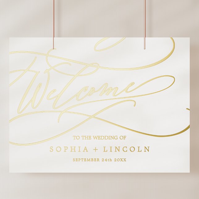 Romantic Gold Foil Elegant Fancy Wedding Welcome Foil Prints (Romantic Gold Foil Elegant Fancy Wedding Welcome Foil Prints)
