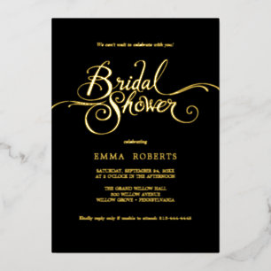 Romantic Gold Foil & Emerald Bridal Shower 