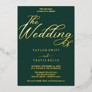 Romantic Gold Foil   Emerald Frame Wedding 