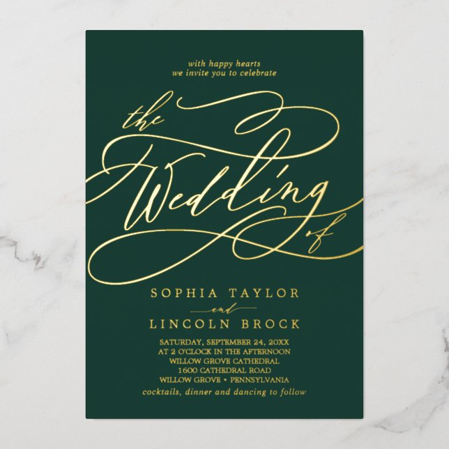 Romantic Gold Foil | Emerald The Wedding Of (Front)