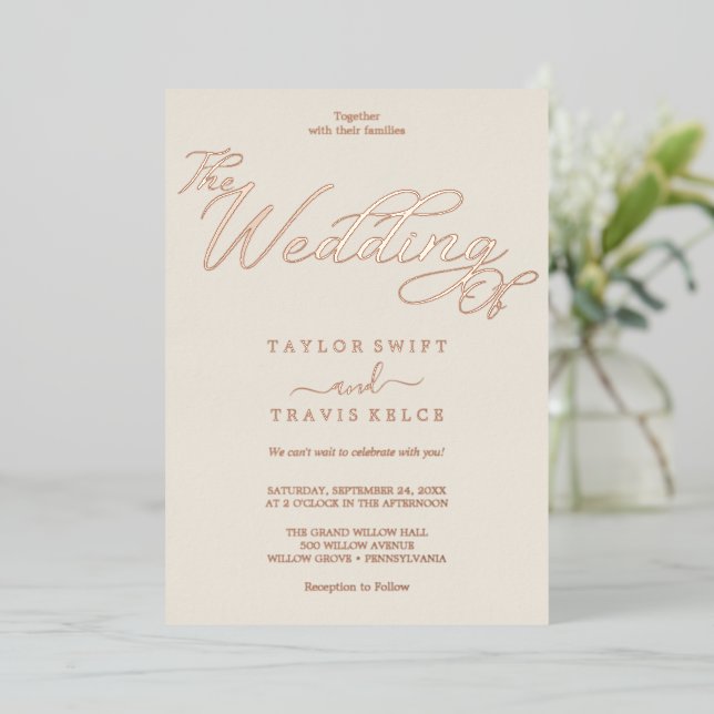 Romantic Gold Foil Sage Green Wedding  (Standing Front)