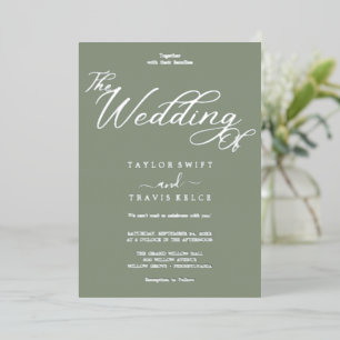 Romantic Gold Foil Sage Green Wedding 