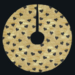 Romantic Gold Glitter Black Heart Design Christmas Brushed Polyester Tree Skirt<br><div class="desc">Enhance your Christmas Holiday Décor with a custom-made Christmas Tree Skirt.  Romantic Gold Glitter Black Heart Design Holiday Christmas Tree Skirt. Great gift idea.</div>