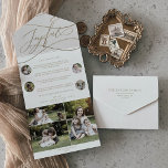 Romantic Gold Joyful Christmas Multi Photo Holiday All In One Invitation<br><div class="desc">This romantic gold joyful Christmas multi photo holiday card is the perfect simple year in review holiday greeting. The modern classic design features fancy swirls and whimsical flourishes with gorgeous elegant hand lettered faux champagne gold foil typography. Customize your seal and send trifold holiday card with 7 photos, a family...</div>