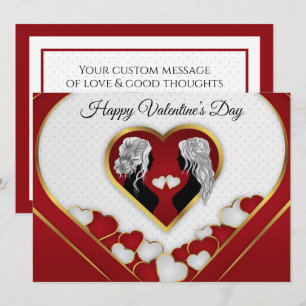 Romantic Gold&Red Heart, The L in LGBTQ Valentine 