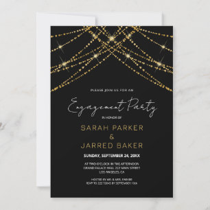 Romantic Gold String Wedding Engagement Invitation