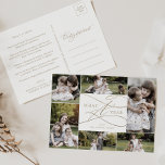 Romantic Gold What A Year 6 Photo Year in Review Holiday Postcard<br><div class="desc">This romantic gold what a year 6 photo year in review holiday postcard is the perfect simple holiday greeting. The modern classic design features fancy swirls and whimsical flourishes with gorgeous elegant hand lettered faux champagne gold foil typography. Personalize your postcard with 6 photos, your family name, first names, and...</div>