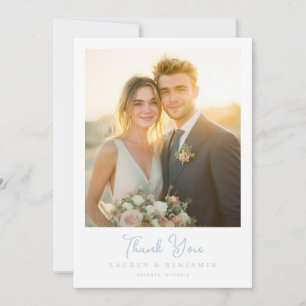 Romantic Golden Elegant Photo Thank You Card