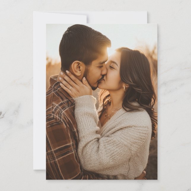 Romantic Golden Photo Invitation (Front)