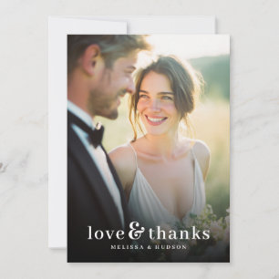 Romantic Golden Photo Thank You Card