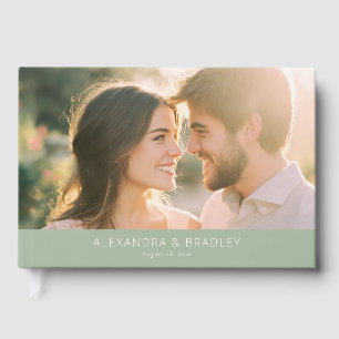 Romantic Golden Warm Photo Guest Book