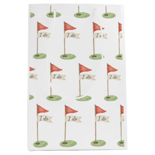 Romantic Golf Flag "I Do" Golf Wedding Favour Medium Gift Bag