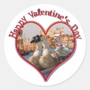 Romantic Gondola Ride for Valentine's Day Classic Round Sticker