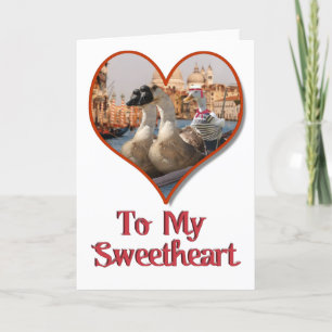 Romantic Gondola Ride for Valentine's Day Holiday Card
