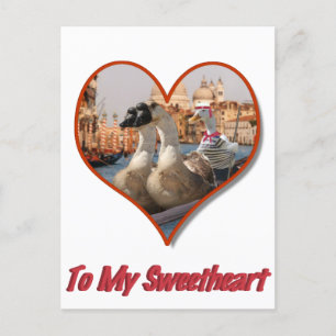 Romantic Gondola Ride for Valentine's Day Holiday Postcard