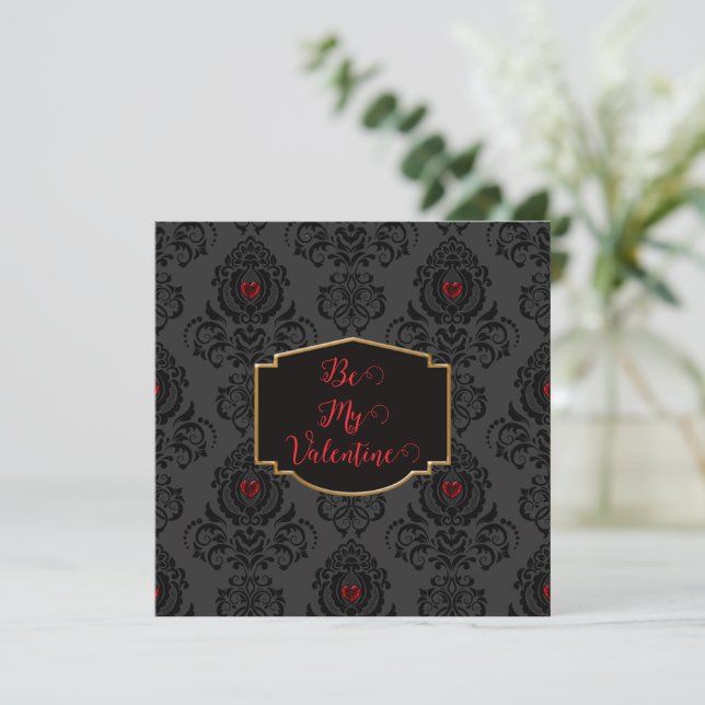 Romantic Goth Valentine  Card (Standing Front)