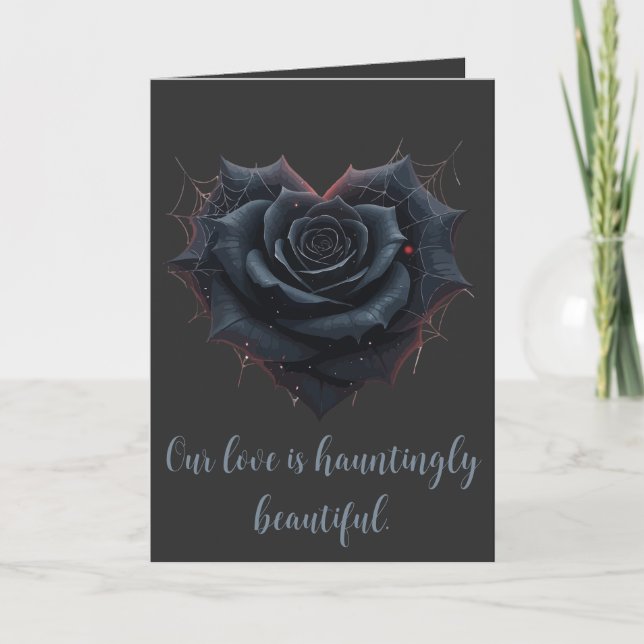 Romantic Gothic And Enigmatic Black Rose Card (Front)