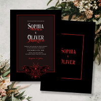 Romantic Gothic Black and Red Butterfly Wedding