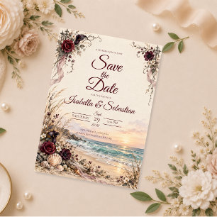 Romantic Gothic Coastal Wedding Save The Date