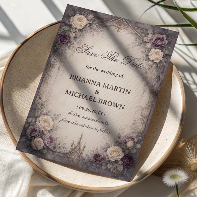 Romantic Gothic Floral Save The Date (Creator Uploaded)