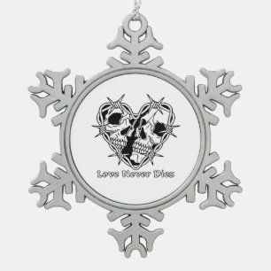 Romantic Gothic For Couples Snowflake Pewter Christmas Ornament