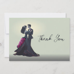 Romantic Gothic Lovers Elegant Thank You Card