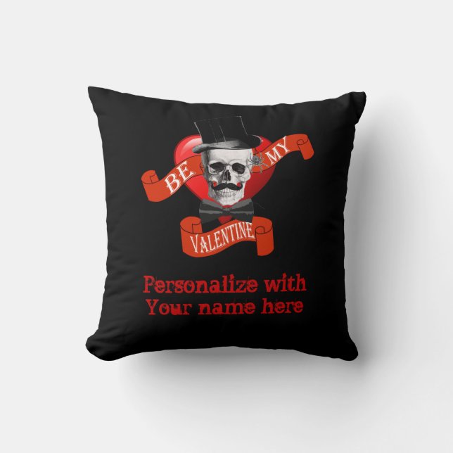 Romantic gothic or steampunk Valentines Throw Pillow (Front)