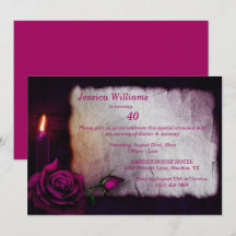 Romantic Gothic Rose & Candle Birthday
