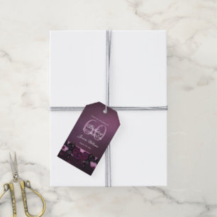 Romantic Gothic Roses & Petals Birthday Gift Tags