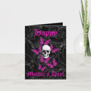 Romantic gothic skull mothers day card