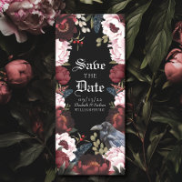 Romantic Gothic Watercolor Raven Save the Date 
