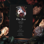 Romantic Gothic Watercolor Raven Wedding Bar Menu Pedestal Sign<br><div class="desc">This goth floral raven wedding design features a simple, moody watercolor illustration of a raven perched on a bouquet. Perfect for a timeless romantic goth wedding or other special occasion. It is beautifully suited to a spooky Halloween event in the fall or a unique winter event in a casual or...</div>