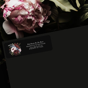Romantic Gothic Watercolor Raven Wedding Return