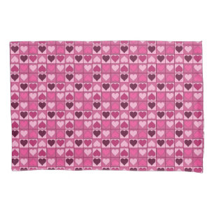 Romantic Graphical Small Pink Hearts Up and Down Pillowcase