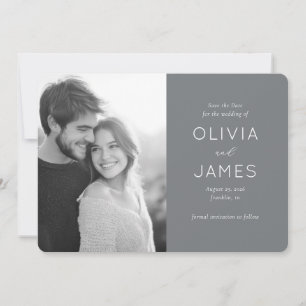Romantic Grayscale Photo Save The Date