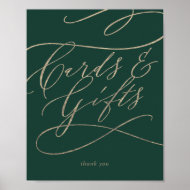 Romantic Green Calligraphy Cards and Gifts Sign