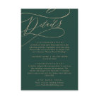 Romantic Green Calligraphy Details Enclosure Card